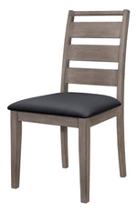 Woodrow 2 Black Vinyl/Gray Wood Side Chairs