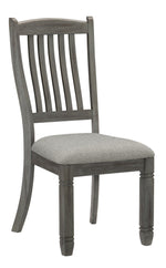 Granby 2 Gray Fabric/Antique Gray Wood Side Chairs