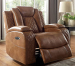 Alexia Brown Leatherette Power Recliner