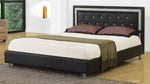 Florrie Black Leather-Like Queen Bed