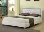 Florrie White Leather-Like Queen Bed