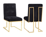 Akiko 2 Black Velvet Upholstered Side Chairs