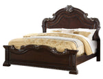 Africa Dark Cherry Wood Queen Bed