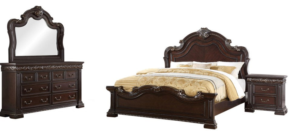 Africa 5-Pc Dark Cherry Wood Queen Bedroom Set