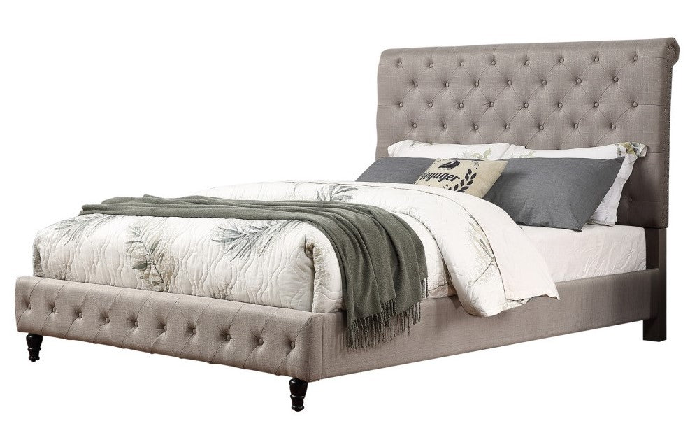 Kathy Gray Fabric Queen Platform Bed