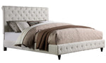 Kathy Beige Fabric Queen Platform Bed