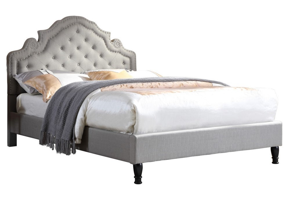 Ilena Gray Fabric Upholstered Queen Bed