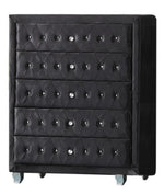 Emma Black Crushed Velvet Chest