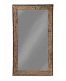 Giovanna Distressed Brown Wood Frame Floor Mirror