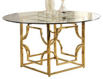 Kina Clear Glass/Gold Metal 54" Round Dining Table