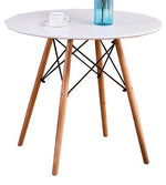 Gwenyth White Wood Round Dining Table