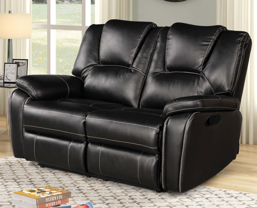 Devorah Black Manual Recliner Loveseat