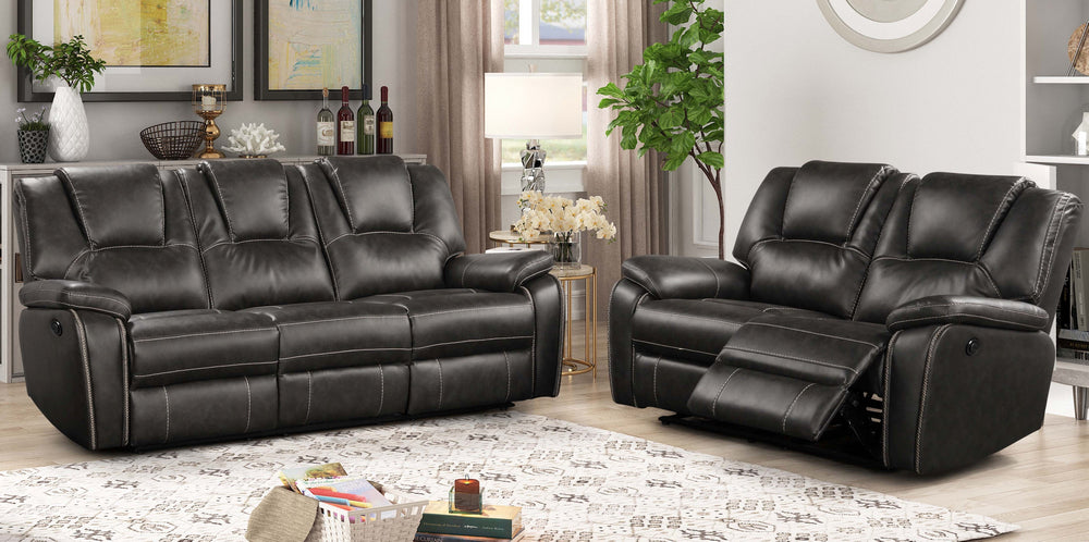 Devorah 2-Pc Gray Power Recliner Sofa Set