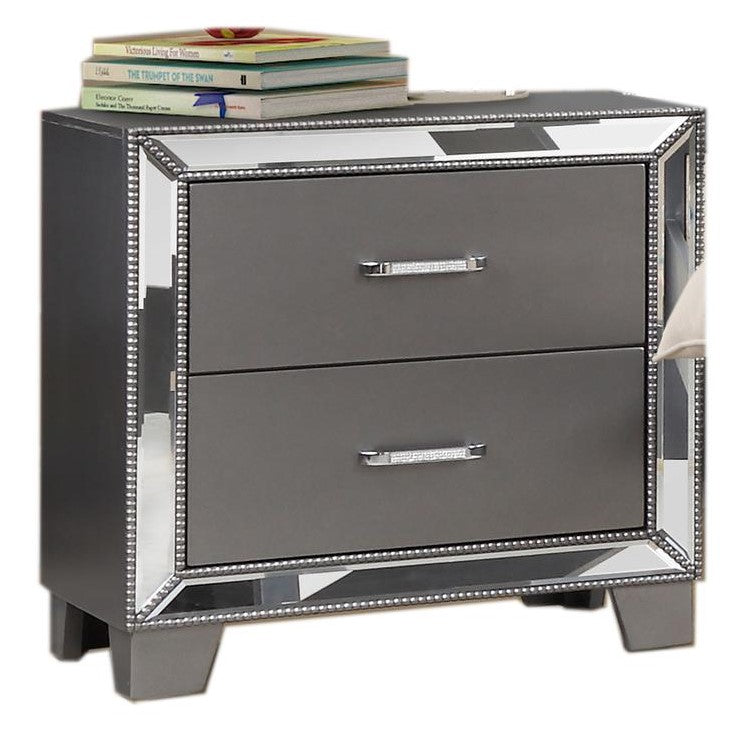 Beronica Sedona Silver Wood Nightstand