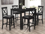 Agnetha 2 Black Wood Counter Height Chairs