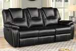 Devorah 3-Pc Black Manual Recliner Sofa Set