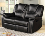 Devorah 3-Pc Black Manual Recliner Sofa Set