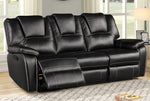 Devorah Black Leatherette Manual Recliner Sofa