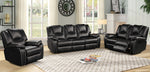 Devorah Black Leatherette Manual Recliner Sofa