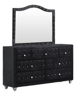 Emma Black Crushed Velvet Dresser Mirror