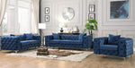 Felicity Blue Velvet Button Tufted Chair