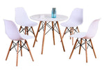 Gwenyth White Wood Round Dining Table