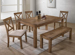 Janet 6-Pc Driftwood Wood Dining Table Set