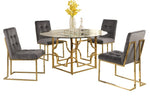 Kina Clear Glass/Gold Metal 54" Round Dining Table