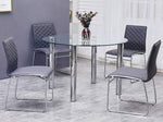 Tarina 2 Grey Fabric/Metal Side Chairs