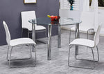 Tarina 2 White Fabric/Metal Side Chairs