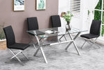 Timber 2 Black Faux Leather/Chrome Metal Side Chairs