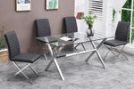 Timber 2 Grey Faux Leather/Chrome Metal Side Chairs