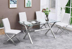 Timber Clear Glass/Chrome Metal Dining Table