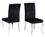 Tristian 5-Pc Black Velvet/Metal Dining Set