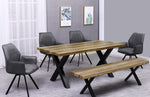 Vilma Rustic Natural Wood/Metal Dining Table