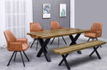 Vilma Rustic Natural Wood/Metal Dining Table