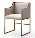 Atara Cream Velvet/Gold Metal Arm Chair