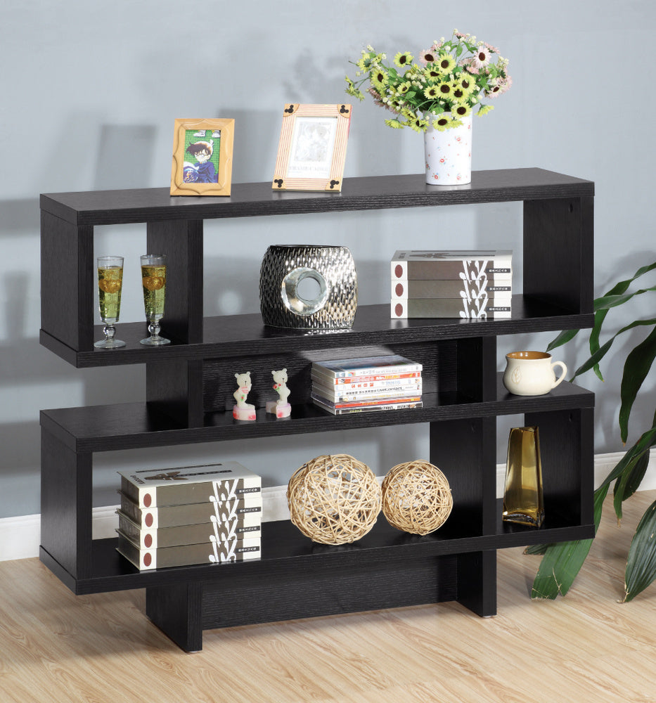 Violetta Black Wood Multi-Storage Bookcase