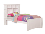 Marlee White Twin Bed with Bookcase Headboard