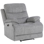 Sherbrook Gray Chenille Fabric Power Recliner