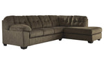 Accrington 2-Pc Earth Fabric RAF Sectional Sofa