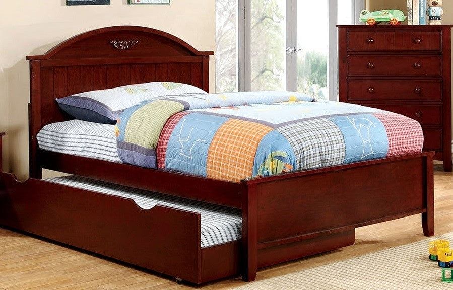 Medina Cherry Twin Panel Bed with Trundle