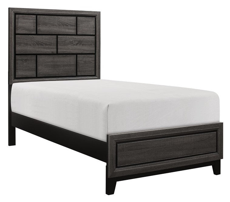 Davi Gray Wood Twin Bed