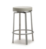 Pratt 2 Grey Swivel Counter Stools with Steel Frame