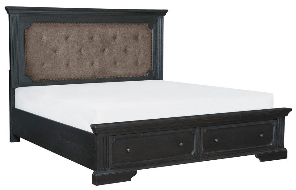 Bolingbrook Charcoal Wood Queen Bed with Storage