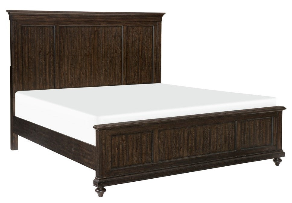 Cardano Driftwood Charcoal Wood King Bed