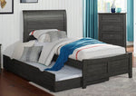 Brogan Gray Wood Full Bed with Trundle