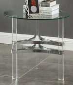 Tirso Clear Glass/Acrylic Round End Table