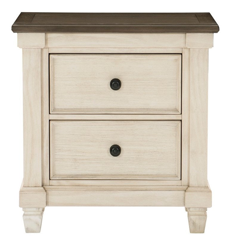 Weaver Antique White Wood 2-Drawer Nightstand