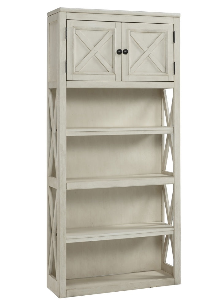 Bolanburg Antique White Wood Large Bookcase